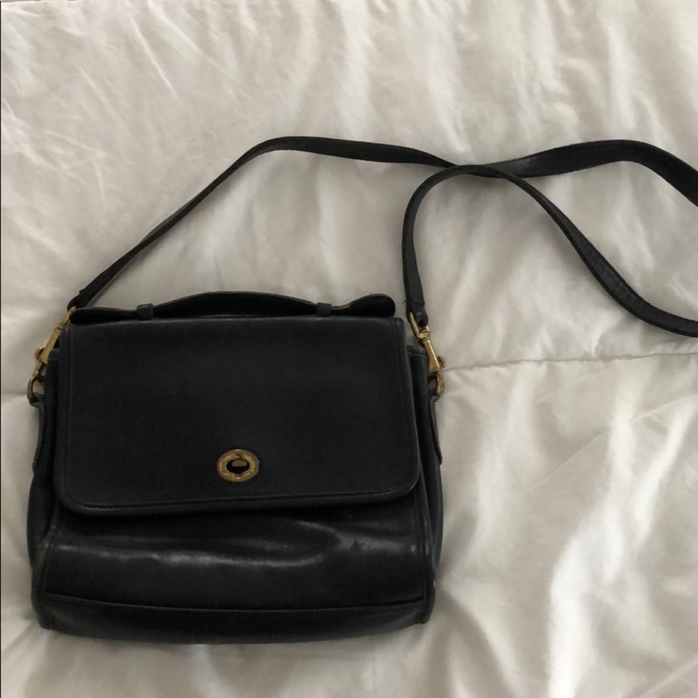 Vintage black leather purse